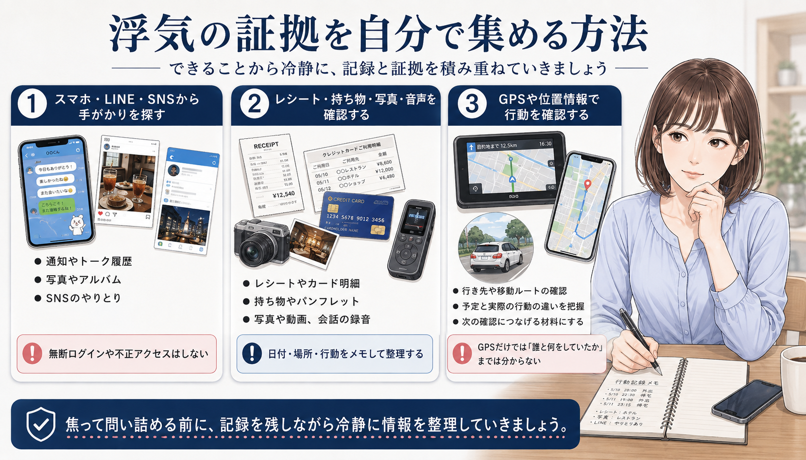 浮気の証拠を自分で集める方法